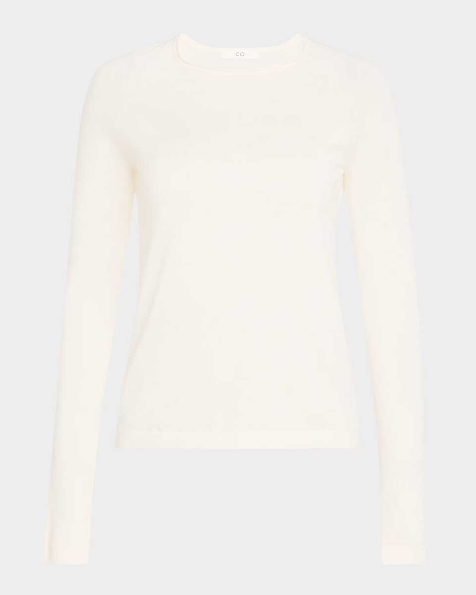 Raglan Long-Sleeve Cashmere Sweater